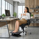 ShoppingAll - Repose-pieds ergonomique sous le bureau avec rouleau de massage, réglable sur 3 niveaux de hauteur - noir-Dispose d'une plateforme flottante qui s'incline de 0 à 30 degrés, vous permettant d'étirer vos chevilles et de garder vos jambes en mouvement tout en étant assis pour éviter les raideurs.