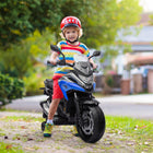 Qaba - Moto électrique Honda sous licence 12V avec phares et musique - bleu-Fonction d'éveil précoce favorisant l'apprentissage tout en s'amusant 