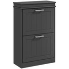 HOMCOM - Armoire à chaussures étroite avec tiroirs basculants et étagère réglable pour entrée - noir-Le meuble à chaussures moderne s'harmonise avec la plupart des styles de mobilier de maison 