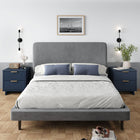 Manhattan Comfort - Table de nuit moderne Granville 18,11" à 2 tiroirs - Bleu Minuit - Lot de 2-Comprend 2 tiroirs à extension totale avec tiroir supérieur conçu avec des lignes nervurées verticales en bois massif