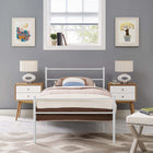 Modway - Alina Quai Cadre de lit simple, Blanc-Cadre en acier robuste revêtu de poudre
