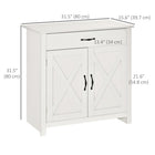 HOMCOM - Buffet de style ferme 31,5 po L avec rangement - blanc-MDF de qualité et panneau de particules 