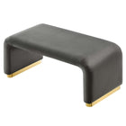 Modway - Koda Performance Velvet Ottoman de la cascade - Brass Storm Grey-8