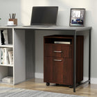 HOMCOM - Armoire à dossiers verticale avec tiroirs sur roulettes - espresso-4 roulettes omnidirectionnelles (dont 2 avec freins) permettent un déplacement facile   
