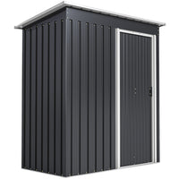 Outsunny - 163x89x182cm Abri de Jardin Porte Coulissante Toit Incliné, Noir-Simplicité polyvalente dans la conception 