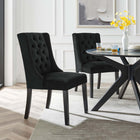 Modway - Baronet Performance Velvet Chaises de salle à manger Ensemble de 2 - Noir-Rembourrage en mousse dense pour le confort