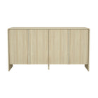 Manhattan Comfort - Novara 60" Buffet contemporain à 4 portes - Chêne blanchi-Les portes sans poignées créent un aspect élégant et épuré