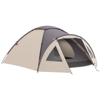 Outsunny - Tente de camping 2 personnes avec chambre, porche, tapis de sol cousu et crochet, kaki-Chambre exclusive et véranda avant pouvant accueillir confortablement trois personnes  