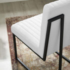 Modway - Indulge Chenal Touffé Tissu Chaise à manger - Blanc-Base de traîneau