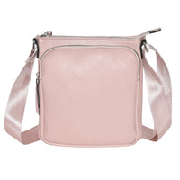 Nicci - Sac à bandoulière pour femme avec poche avant zippée - Rose -Entrée zippée sur le dessus