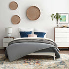 Modway - Lodge Bois Cadre complet de plate-forme, Blanc-Fond de teint solide pour matelas