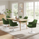 Modway - Lippa Salle à manger pivotante Performance Velvet Fauteuil - Vert mousse blanche-Légèrement penché en arrière