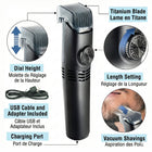 Bell+Howell - Vacutrim Tondeuse à barbe électrique sans fil rechargeable - Noir-Molette de précision avec 20 réglages - molette réglable avec 20 longueurs pour passer du ras de près à la barbe sans changer plusieurs sabots
