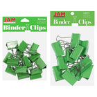 JAM Paper - Assortiment de pinces à baguette colourées - tailles moyenne et grande - pinces vertes - 27 pinces/paquet-Couleur : Vert | Fabriquées en acier trempé pour une prise ultra solide