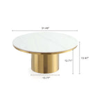 Manhattan Comfort - Table basse Glenn moderne et glamour 80 cm (31,49 po) - Or-Caractéristiques Base moderne ronde en acier inoxydable doré