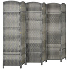 HOMCOM - Séparateur de pièce autoportant 6 panneaux tissé à la main pour bureau à domicile, chambre - gris mélangé-Conception pliable à 6 panneaux avec 15 charnières métalliques pour un rangement facile  
