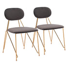 Zuo - Georges Chaise de salle à manger - Gris/Or - Ensemble de 2-Assemblage requis