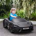Qaba - Voiture RC électrique McLaren sous licence 12V pour enfants - noir-Deux roues auxiliaires facilitent le déplacement manuel, utile en cas de panne de courant 