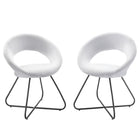 Modway - Nouvelle Tissu rembourré Chaise à manger Ensemble de 2 - Noir Blanc-Chaises de salle à manger rétro modernes