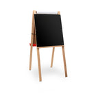 Crestline - Chevalet double de luxe pour enfant Noir-Un tableau noir sans plomb d'un côté, un tableau blanc effaçable à sec de l'autre et un rouleau de papier sur le dessus.