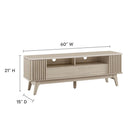Modway - Eudora 60 po Meuble TV, Chêne-Portes d’angle articulées