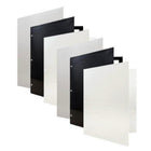 JAM Paper - Dossiers scolaires laminés à deux pochettes et 3 trous - brillants - couleurs professionnelles assorties - Paquet de 6-Couleur : noir, argent, blanc.