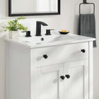 Modway - Nantucket 24" Armoire de toilette de salle de bain (lavabo non inclus) - Blanc-Capsules de pied non marquées