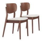 Zuo - Kellua Chaise de salle à manger - Beige/Noyer - Ensemble de 2-Assemblage requis