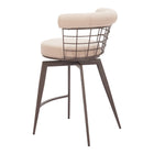 Zuo - Saku Swivel Tabouret de comptoir - Beige/Brun-6
