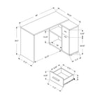 Monarch Specialties - 7348 Bureau 46 po -Noyer Fonce/Cabinet De Rangement-Assemblage requis: des instructions illustrées et tout le matériel sont fournis pour plus de commodité (des outils supplémentaires peuvent être nécessaires).