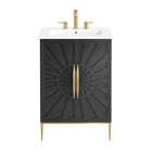 Modway - Awaken 24" Vanette de salle de bain - Blanc Noir-Assemblée requise