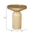 Zuo - Cendre Table d’appoint - Or/Beige-Garantie limitée de 3 ans