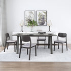 Zuo - Desdamona Chaise de salle à manger - Gris/Noir - Ensemble de 2-Dimensions: 19,7 po L x 16,9 po L x 30,7 po H