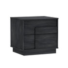 Manhattan Comfort - Table de nuit moderne Horizon 55,1 cm - Gris charbon-Tiroirs élégants sans poignées à ouverture par pression avec un détail unique de façades de tiroirs carrées superposées