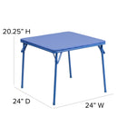 Flash Furniture – Ensemble coloré 3 pièces de 20 1/4 (po) pour enfants avec table pliante et chaise, bleu/rouge/jaune-Design léger