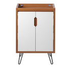 Modway - Energize 24" Armoire de toilette de salle de bain (lavabo non inclus) - Blanc cerise-Tablette de rangement avec découpe de plomberie