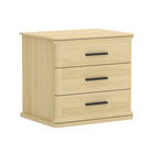 Manhattan Comfort - Table de nuit traditionnelle Clifford à 3 tiroirs - Chêne naturel-Bords arrondis : Les contours doux ajoutent un attrait visuel et un aspect lisse et soigné