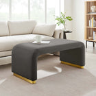 Modway - Koda Performance Velvet Ottoman de la cascade - Brass Storm Grey-Tissu résistant aux taches