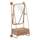 Zuo - Étagère miroir Peralta - Laiton/Brun-Garantie limitée de 3 ans