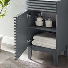 Modway - Render 18" Armoire à coiffeuse de salle de bain - Gris blanc-Trous centraux de 8"