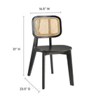 Modway - Habitat Fauteuil d’appoint de salle à manger Ensemble de 2 - Noir-Siège en canne en rotin tressé