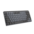 Logitech - MX Mechanical Mini pour Mac Clavier Sans Fil Illumine - Boutons Tactiles Silencieux - Gris ( Space Grey)-Parfait pour Mac : Clavier Bluetooth MX Mechanical Mini pour Mac avec une disposition Mac pour plus de sensations et de productivite, optimise pour macOS et compatible avec iPadOS et iOS