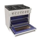 Kucht - 36 po Série KFX-X Cuisinière Pro Style au gaz naturel - Acier inoxydable/Blanc-Garantie limitée du fabricant de 2 ans