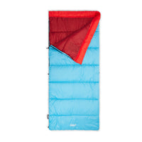 Coleman - Sac de couchage Flatlands 40 °F - Bleu-Chaleur écologique jusqu’à 40 °F (4,4 °C), fabriqué avec une housse, une doublure et un rembourrage Ecotherm 100 % en polyester recyclé post-consommation