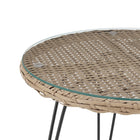 Manhattan Comfort - Ensemble de salon de patio moderne Antibes pour 2 personnes avec table d’appoint - beige et gris - lot de 3-Garantie limitée du fabricant de 30 jours