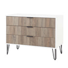 Manhattan Comfort - Dumbo commode moderne 35,19" - blanc et gris-Parfait pour le rangement de la chambre, les lampes ou les objets de décoration