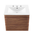 Modway - Render Support mural de 24" Vanette de salle de bain - Blanc noyer-8