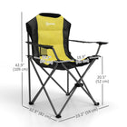 Outsunny - Chaises de camping pliantes avec porte-gobelet, chaises de camping rembourrées pour événements extérieurs, jaune-Le cadre en métal peint offre un soutien solide et résistant à la rouille  
