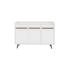 Manhattan Comfort - Buffet Bradley 53,54 po style Mid-Century Modern - Blanc-Buffet moderne du milieu du siècle pour salle à manger et salon