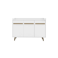 Manhattan Comfort - Buffet Bradley 53,54 po style Mid-Century Modern - Blanc-Buffet moderne du milieu du siècle pour salle à manger et salon